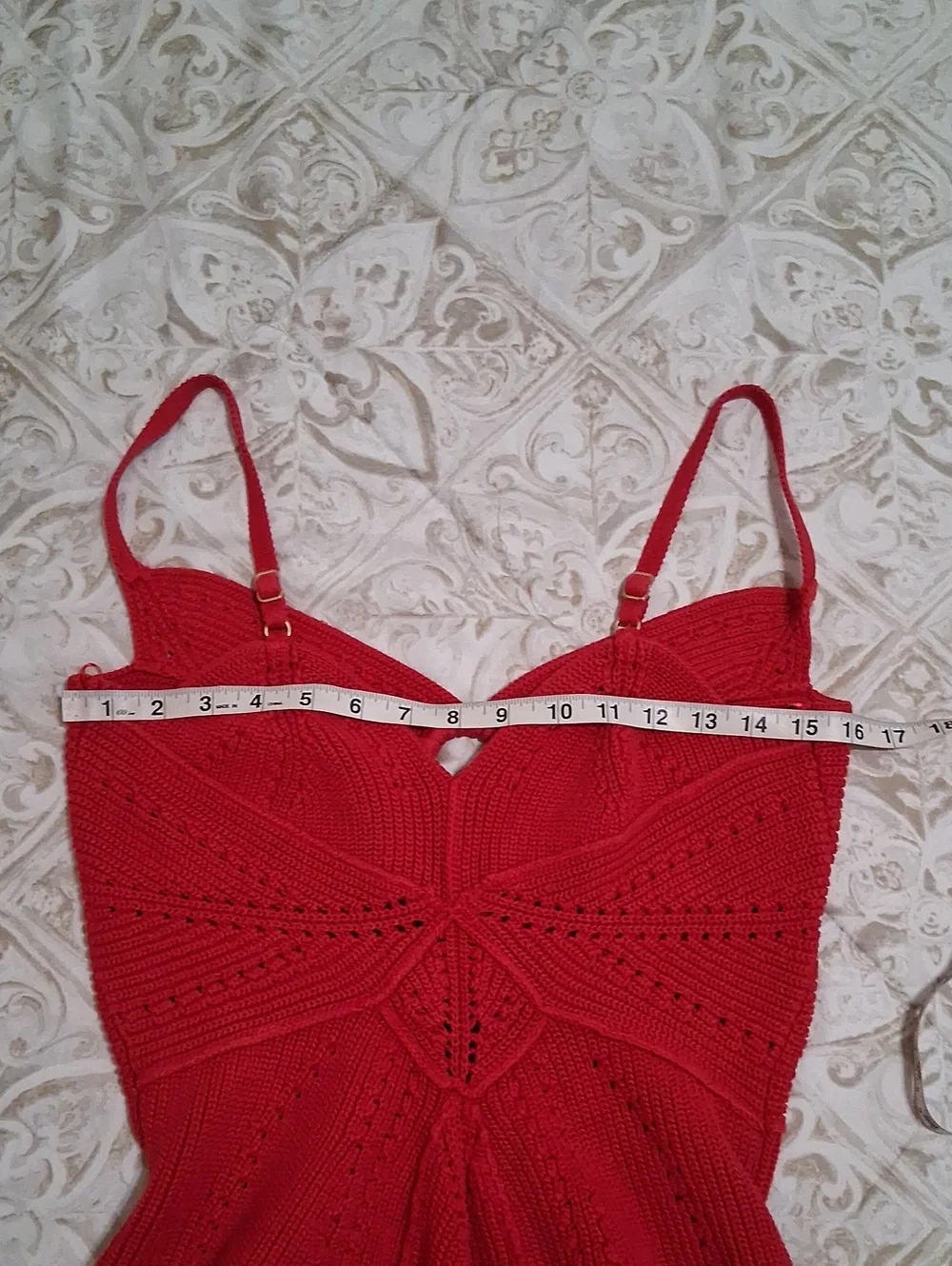 Cult Gaia RTR Marlow Red Knit Cutout Spaghetti Strap Mini Dress Size XL - Picture 9 of 15